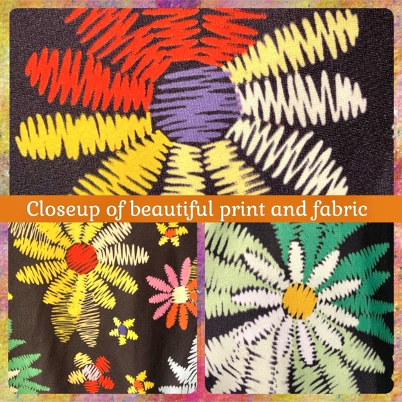 2X BLACK HOODED TUNIC/BRIGHT FLORAL PRINT(RUNS BIG)SEE MEASUREMENTS-non textured - Picture 8 of 14